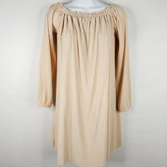 One Clothing Nude Beige On Off Shoulder Dress M - Picture 2 of 7